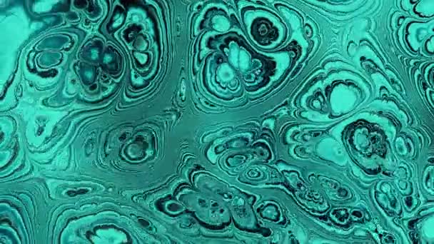 Abstract Looping Video Living Marble Malachite Wavy Psychedelic Background Loop — Video Stock