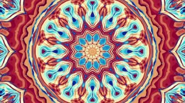 Soyut mandala dönüşümü. Kusursuz döngü görüntüsü. Sonsuz dönüşüm çemberi.