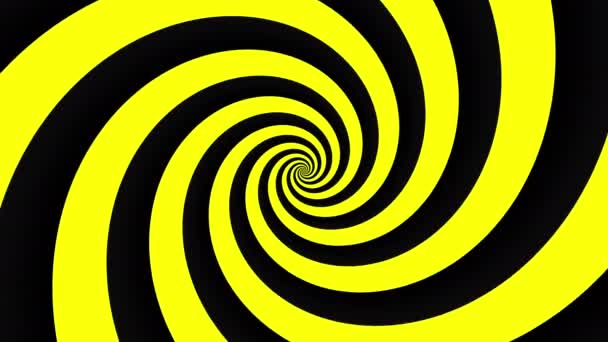 Бесконечная Вращающаяся Чёрно Жёлтая Спираль Бесшовные Зацикленные Кадры Абстрактная Спираль — стоковое видео
