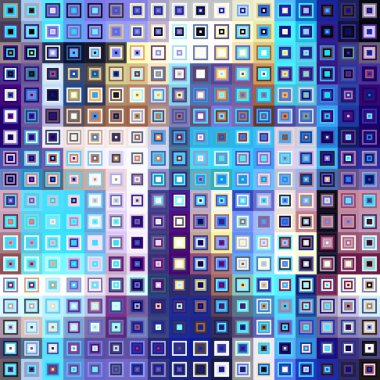 Abstract seamless geometric pattern. Random colorizing small squares. Random pixels texture. Vector image.