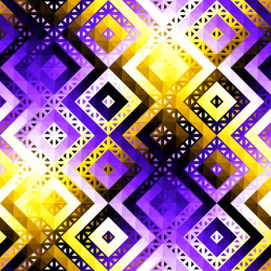 Soyut, dikişsiz fayanssız desen. Üçgen Aztek arka planı. Vektör resmi.