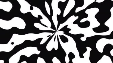 Abstract looping 4k video. Seamless abstract wavy psychedelic background for loop playback. Simple black and white abstract waves.