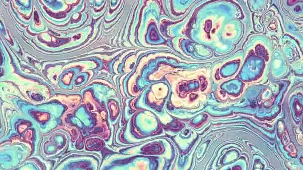 Abstract Looping Video Living Marble Wavy Psychedelic Background Loop Playback — Vídeo de stock