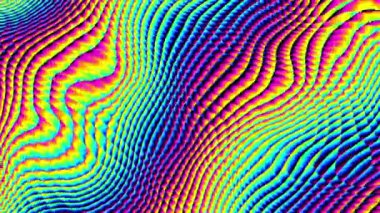 Abstract looping 4k video. Seamless bright abstract wavy psychedelic background for loop playback. Moving wavy surface.