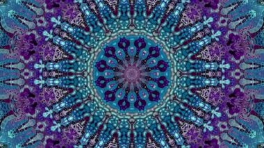 Soyut mandala dönüşümü. 4K kusursuz döngü görüntüsü. Sonsuz dönüşüm çemberi.
