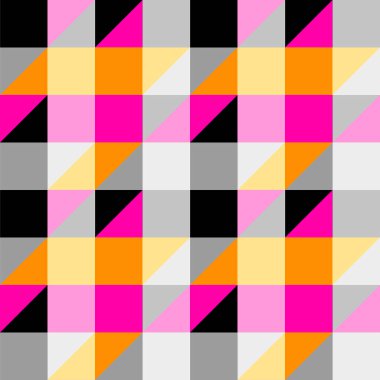 Kusursuz geometrik soyut desen. Blok tasarım tarzı. Vektör resmi.