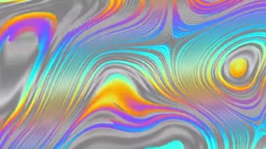 Abstract looping 4k video. Holographic abstract wavy psychedelic background for loop playback. Moving abstract liquid surface.