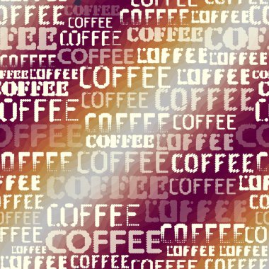 Kahve. Soyut kahve desen bir lettring kahverengi zemin üzerine. Seamless modeli.