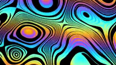 Abstract looping 4k video. Holographic abstract wavy psychedelic background for loop playback. Moving abstract liquid surface.