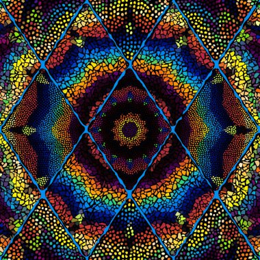 Seamless mosaic art pattern. Mosaic art background.. Rhombuses patchwork style. Vector image.