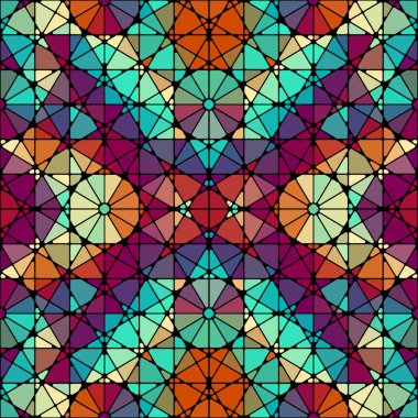 Seamless mosaic art pattern.Vector traditional muslim background.. Vector image.