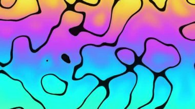 Abstract looping 4k video. Seamless abstract wavy psychedelic background for loop playback. Bright holographic colors. Moving wavy surface.