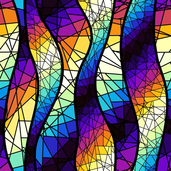Bezproblémové Mozaikové Umělecké Vzory Vlnité Mozaiky Umění Pozadí Vektorový Obraz — Stockový vektor