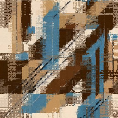 Abstract seamless pattern with imitation of grunge glitch texture. Geometric suprematism image. Vector image.