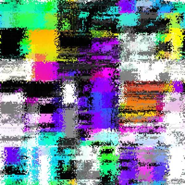 Vector Image Abstract Seamless Datamosh Glitch Pattern Random Small Pixels — Stockvektor