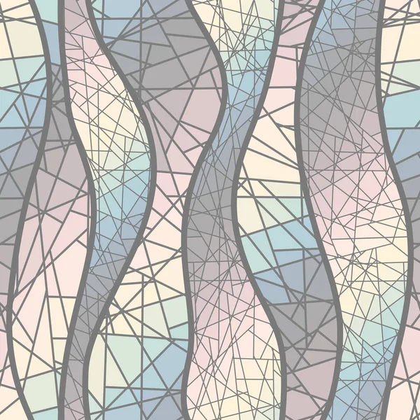 Seamless Mosaic Art Pattern Wavy Mosaic Art Background Vector Image — Archivo Imágenes Vectoriales