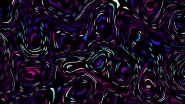 4k 'lık soyut döngü videosu. Döngü oynatmak için kusursuz soyut dalgalı psikedelik arkaplan. Dalgalı yüzey. Siyah arkaplan.
