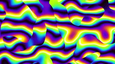 4k 'lık soyut döngü videosu. Döngü oynatmak için kusursuz soyut dalgalı psikedelik arkaplan. Dalgalı yüzey.