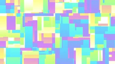 Hareket eden geometrik şekiller. Değişken renkli kareler. 4k Kusursuz döngü görüntüsü.