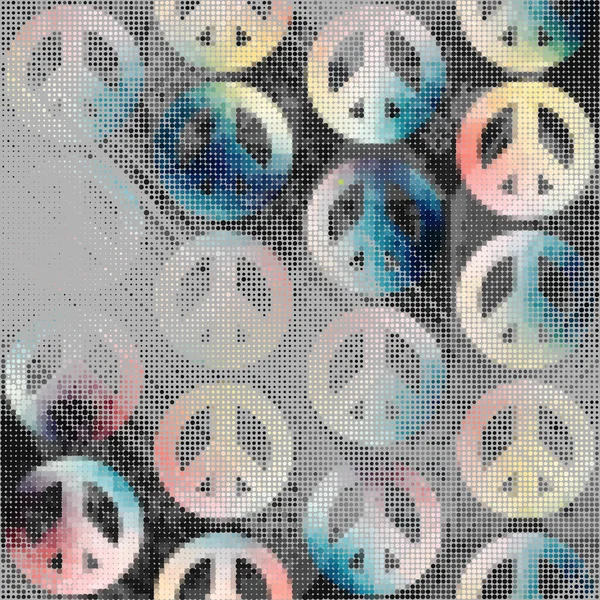 Художня Абстракція Знаками Миру Шаблон Поп Арту Текстура Векторні Ілюстрації — стоковий вектор