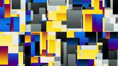 Hareket eden geometrik şekiller. Değişken renkli kareler. 4k Kusursuz döngü görüntüsü.