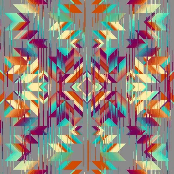 概要シームレスなテーブルパターン 幾何学的抽象的なグランジヴィンテージパターン アステカ式 ベクトル画像 — ストックベクタ