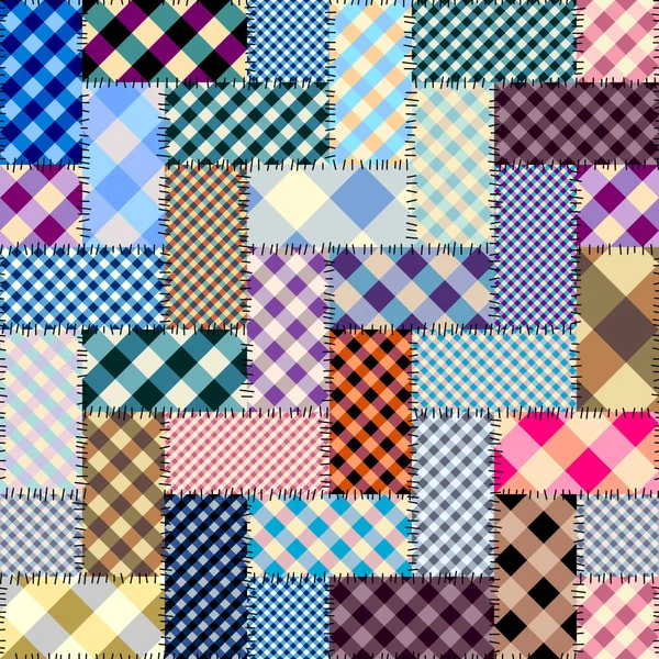 Бесшовный Геометрический Абстрактный Шаблон Текстиль Лоскутной Ткани Векторное Изображение Плед — стоковый вектор