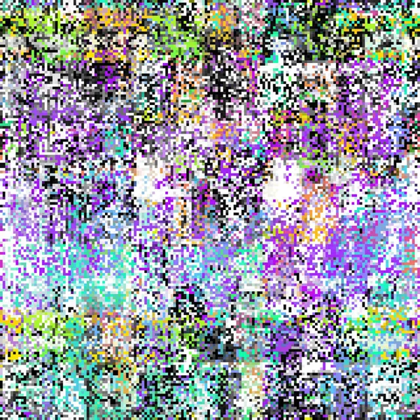 Vector Image Abstract Seamless Datamosh Glitch Pattern Random Small Pixels — ストックベクタ