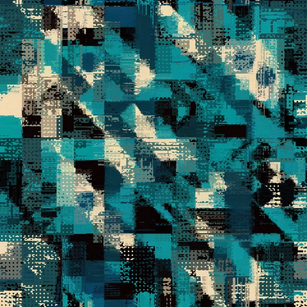 Abstract Seamless Pattern Imitation Grunge Glitch Texture Geometric Suprematism Image — Stok Vektör