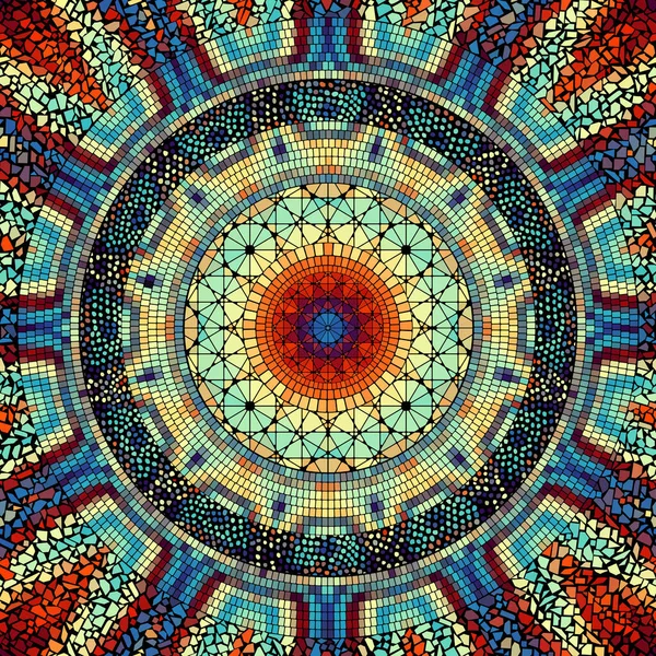 Seamless Mosaic Art Pattern Abstract Mandala Background Vector Image — Stock Vector