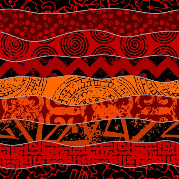 Modèle Fond Sans Couture Modèle Ethnique Tribal Abstrait Style Patchwork — Image vectorielle