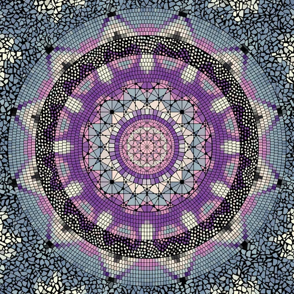 Zökkenőmentes Mozaik Művészeti Minta Absztrakt Mandala Háttér Vektor Kép — Stock Vector