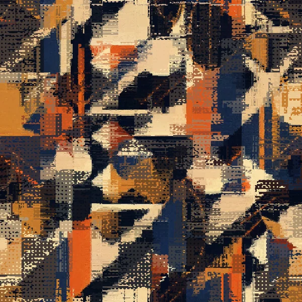Abstrakcyjny Bezszwowy Wzór Imitacją Faktury Grunge Geometryczny Obraz Suprematyzmu Wizerunek — Wektor stockowy