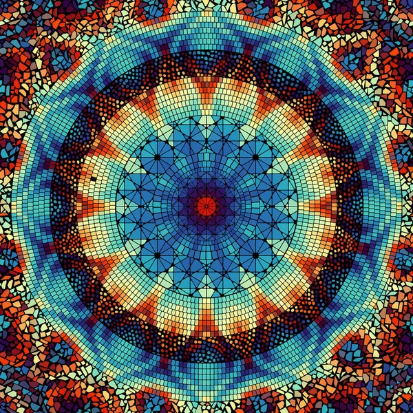 Patrón Arte Mosaico Sin Costuras Fondo Abstracto Mandala Imagen Vectorial — Vector de stock