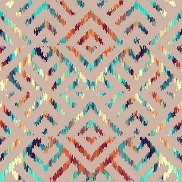 Абстрактный Бесшовный Узор Геометрический Абстрактный Винтажный Рисунок Гранжа Ikat Aztec — стоковый вектор
