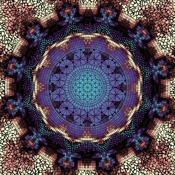 Patrón Arte Mosaico Sin Costuras Fondo Abstracto Mandala Imagen Vectorial — Archivo Imágenes Vectoriales