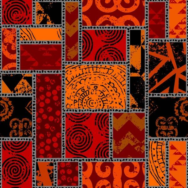 Płynny Wzór Tła Abstrakcyjny Wzór Plemienny Geometryczny Styl Mozaiki Wizerunek — Wektor stockowy