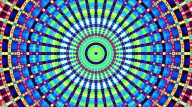 Soyut mandala dönüşümü. 4K kusursuz döngü görüntüsü. Sonsuz dönüşüm çemberi.
