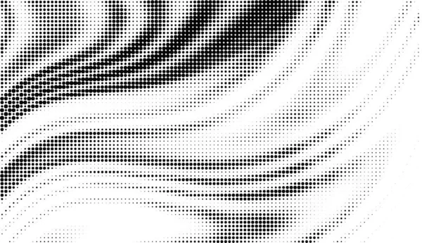 モノクロームの抽象的なグランジハーフトーンドットの背景 ポップアートのテンプレート テクスチャ 水平波だ ベクターイラスト — ストックベクタ