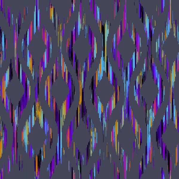 Abstraktní Bezešvé Dlaždice Vzor Geometrický Abstraktní Grunge Vinobraní Vzor Ikatský — Stockový vektor