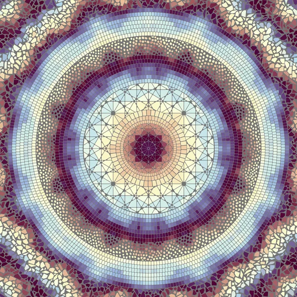 Zökkenőmentes Mozaik Művészeti Minta Absztrakt Mandala Háttér Vektor Kép — Stock Vector