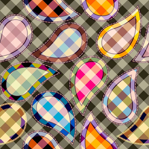Безшовний Геометричний Абстрактний Візерунок Текстиль Пейслі Патч Шаблон Векторне Зображення — стоковий вектор