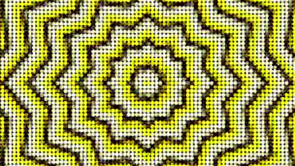 Transforming Abstract Yellow Mandala Seamless Loop Footage Endless Transforming Circle — Stock Video