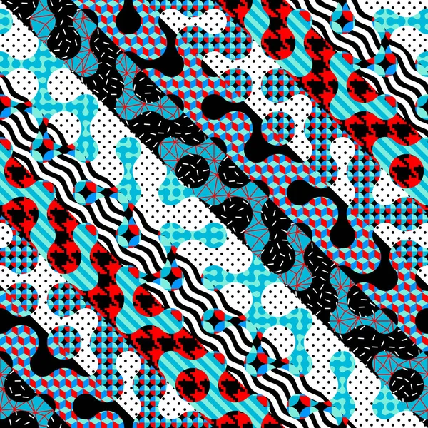 Απρόσκοπτη Διανυσματική Εικόνα Αφηρημένο Γεωμετρικό Μοτίβο Στυλ Pop Art Στυλ — Διανυσματικό Αρχείο