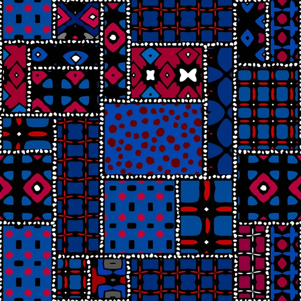 Modèle Fond Sans Couture Modèle Ethnique Tribal Abstrait Style Patchwork — Image vectorielle