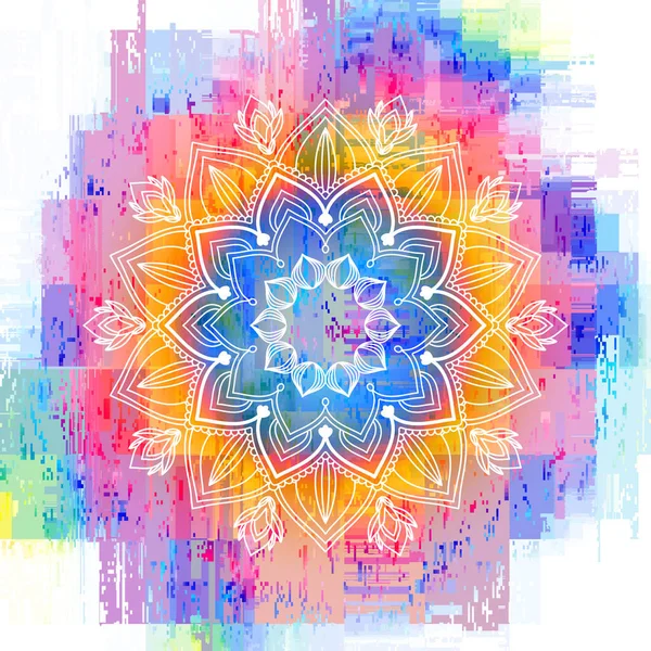 Abstracto Ornamento Mandala Sobre Fondo Grunge Imagen Vectorial — Archivo Imágenes Vectoriales