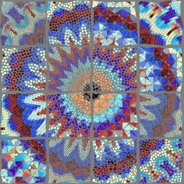 Motif Art Mosaïque Sans Couture Abstrait Mandala Fond Image Vectorielle — Image vectorielle