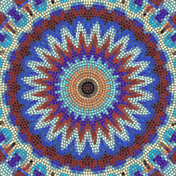 Padrão Arte Mosaico Sem Costura Abstrato Mandala Fundo Imagem Vetorial — Vetor de Stock