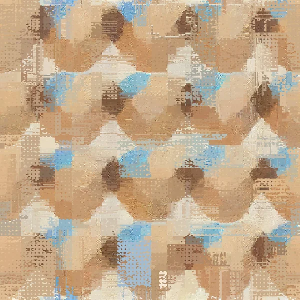 Abstract Seamless Pattern Imitation Grunge Glitch Texture Geometric Suprematism Image - Stok Vektor