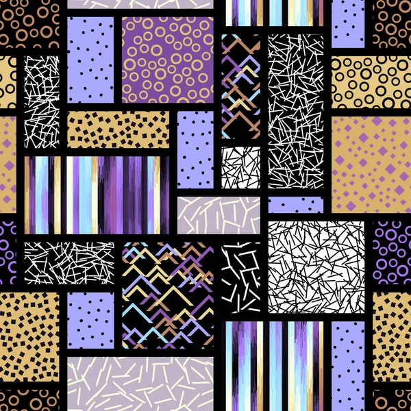 幾何学的な抽象的なパターンデザイン ブロックデザインスタイル シームレスベクトル画像 — ストックベクタ